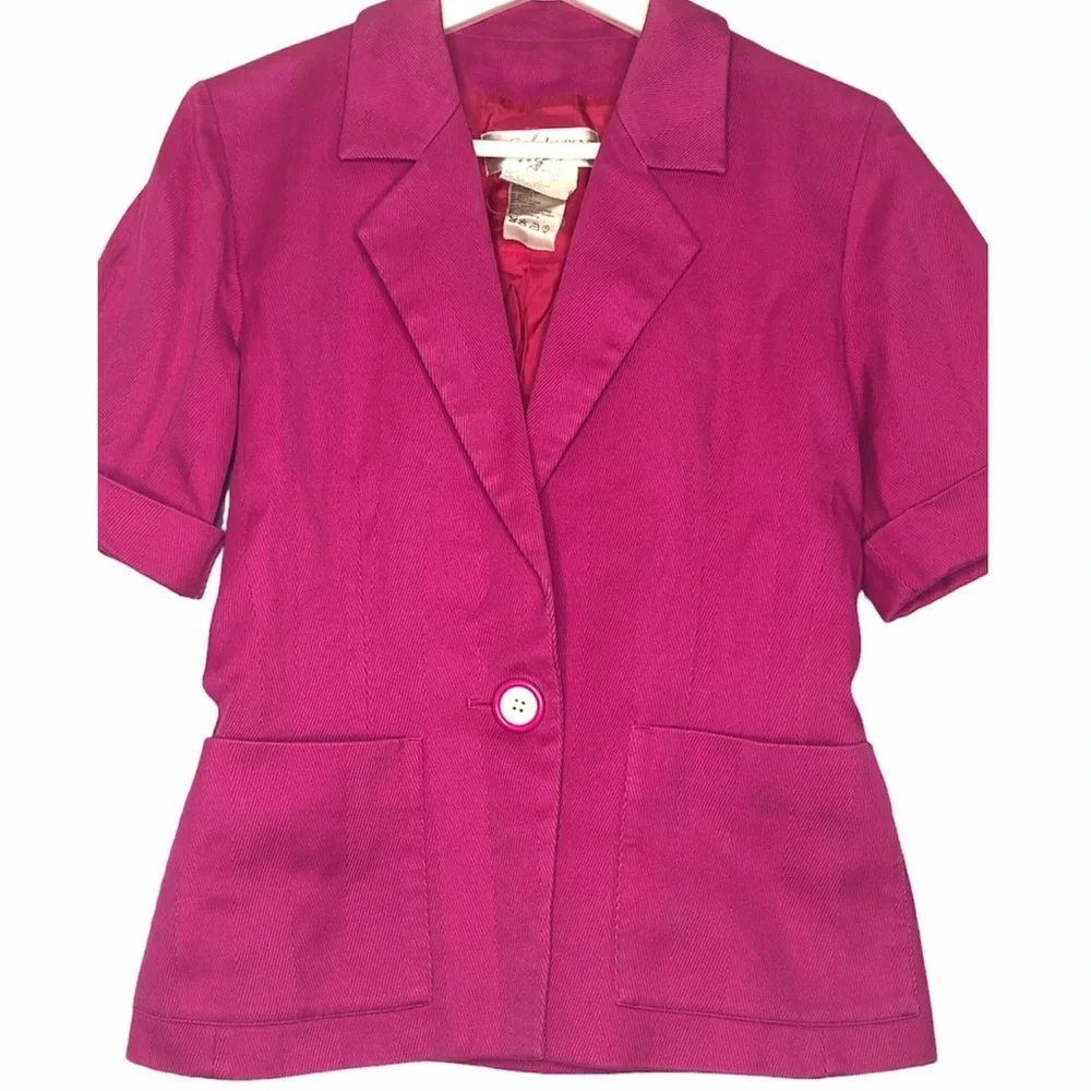 YSL Vintage Cropped Blazer Jacket Pink Size 6